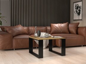 Konferenční stolek 67x67 cm (Artisan dub/černá) - 3