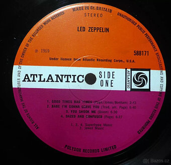 Led Zeppelin 1 I 588171 1. UK 1969 Superhype tyrkysová nekor - 3