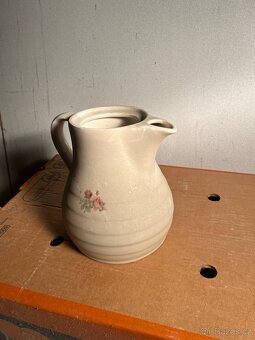 Retro keramický/porcelánový džbán s květinovým dekorem - 3