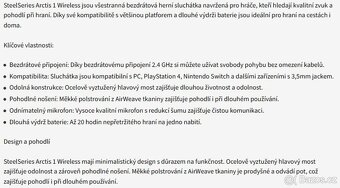 Herní sluchátka SteelSeries Arctis 1 Wireless (bezdr.), nová - 3