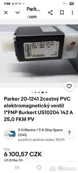 Dvoucestný elektromagneticky PVC ventil Parker - 3
