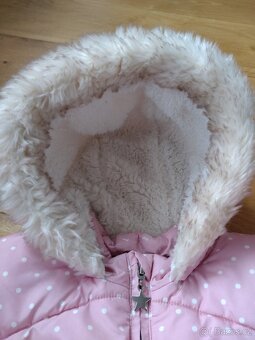 Zimní bunda, růžová puntíky (110) - 3