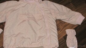 Růžová zimní bunda s rukavicemi zn. HM vel. 92 - 3