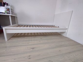 Postel MALM 90x200 bílá Ikea + rošt - 3
