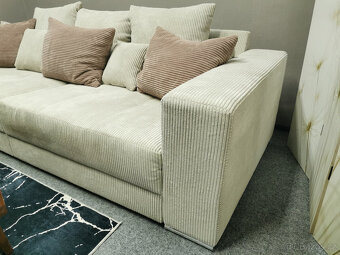 Nové big sofa RICARDO manšestr krém - DOPRAVA ZDARMA - 3