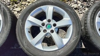 Alu kola originál Škoda R16 5x112 Letní pneu 205x55/R16 - 3