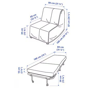 IKEA Rozkládací křeslo postel LYCKSELE - 3