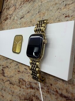 Apple watch 9 cellular zlaté + pásek Burga - 3