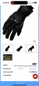 Kožené rukavice na motorku Snap černé - velikost L - 3