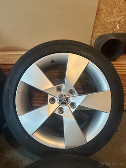 ALU Kola ŠKODA 5x112 R17 DENOM NOVÉ Letní Pneu 225/45/17 - 3