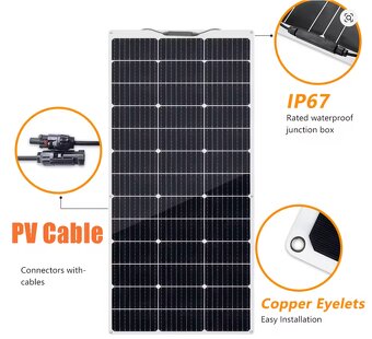 2x nový flexibilní solární panel 80W včetně kabelů - 3