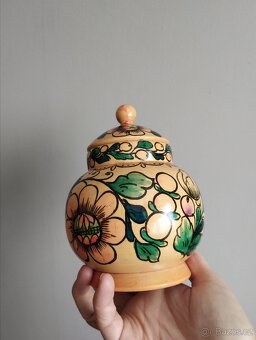 Retro dřevěná dóza / šperkovnice - 3