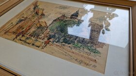 Obraz, malíř Vojtěch Strnad, uhel, 1990 - 3