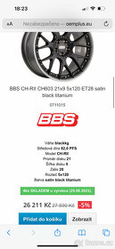 BBS CH-RII CH603 21x9 5x120 ET28 satin black titanium - 3