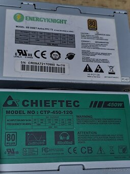 8x Zdroj 450, 400, 350 a 280w do PC. - Všechny za 800kč. - 3