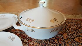 Porcelánové talíře, polévková mísa, retro sada, značená - 3