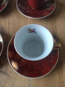 Kávový či čajový porcelánový servis JSK zlacený - 3