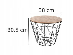 Moderní odkládací stolek s odnímatelnou deskou (38 cm) - 3