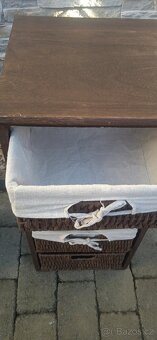 Regál se 4 proutěnými košíky - 3