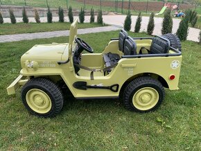 Dětský elektricky vojenský Jeep Willys 4x4 béžový - 3