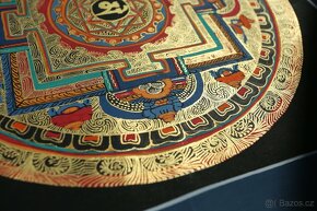 Ručně malovaná tibetská mandala thangka z Indie 6 - 3