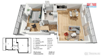 Pronájem bytu 2+kk, 60 m², Praha, ul. Špeciánova - 3