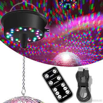 RGBW rotační pro  disko koule +koule plus srdce - 3
