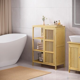 Nová komoda, světlé bambusové dřevo - 3