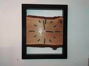 Dekorační dřevěné hodiny, dub, 40x33 - 3