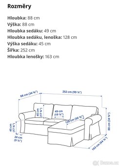 3místná pohovka s lenoškou EKTORP - 3