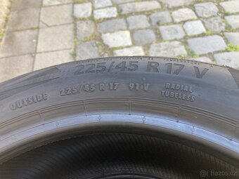 4ks letních pneumatik CONTINENTAL 225/45R17 91V 5,5mm - 3