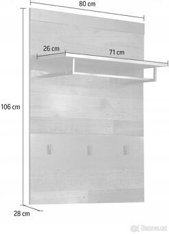 Předsíňový panel Indy s vintage vzhledem 80 / 106 / 28 cm - 3