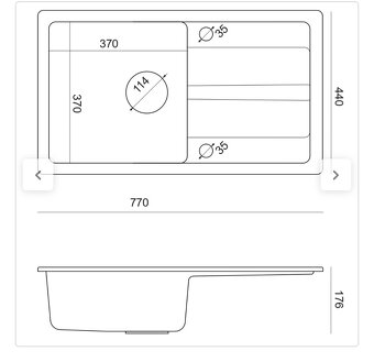 Nový granitový dřez s flexibilní baterií, sifonem. - 3