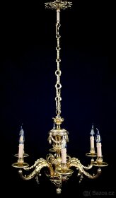 Starožitný lustr zlacený bronz Mazarin - 3