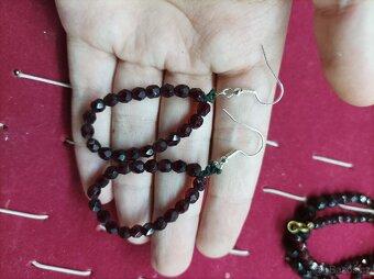 Granátový náhrdelník s náušnicemi (Beiedermeier) - 3