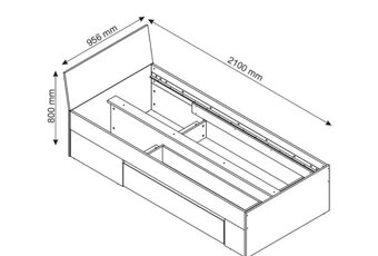 Postel s šuplíkem a roštem - 3