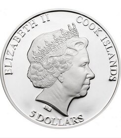 Strieborá minca TINA MAZE World Ski Champion 5$ Cook Islands - 3