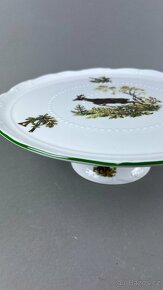 Myslivecký podnos na dort, myslivecký porcelán - 3