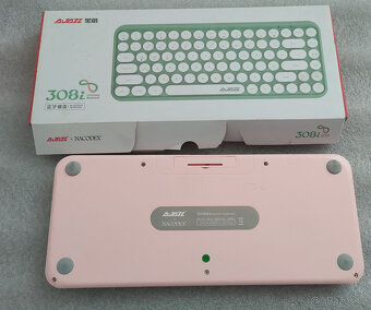 AJAZZ 380i Bezdrátová/Bluetooth klávesnice - růžová - 3