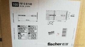 Fasádní hmoždinky Fischer 8x190 mm, cca 250 kusů. - 3