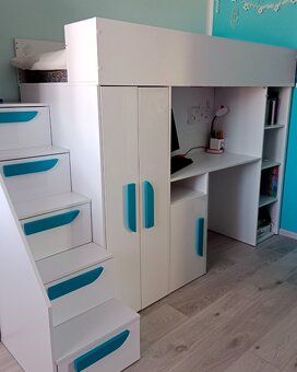 Patrová postel Mirjan se skříní a stolem, palanda - 3