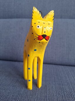 Dřevěná kočička, výška 16,5 cm - 3