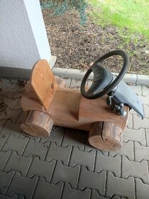 Dětské dřevěné auto - autíčko s volantem - 3