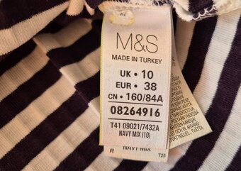 Pruhovanané žebrové triko Marks Spencer, vel.38 - 3