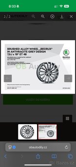 TOP nové ORIG. ŠKODA komplet Becrux 19" Octavia - 3