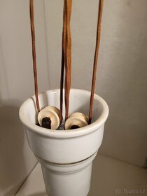 dobová porcelánová stahovačka, stahovací lustr, bílý širm - 3