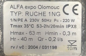 Čerpadlo ponorné typ Malyš, RUCHE 1NG, české, top stav. - 3