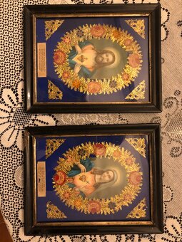 Starožitné zdobené sv. obrázky, - 3