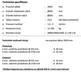 4 válcová hydraulická zakružovačka plechu 4R HSS 20-350 - 3