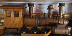 LUXUSNÍ Dřevěná lokomotiva + cisterna slivovice - 3